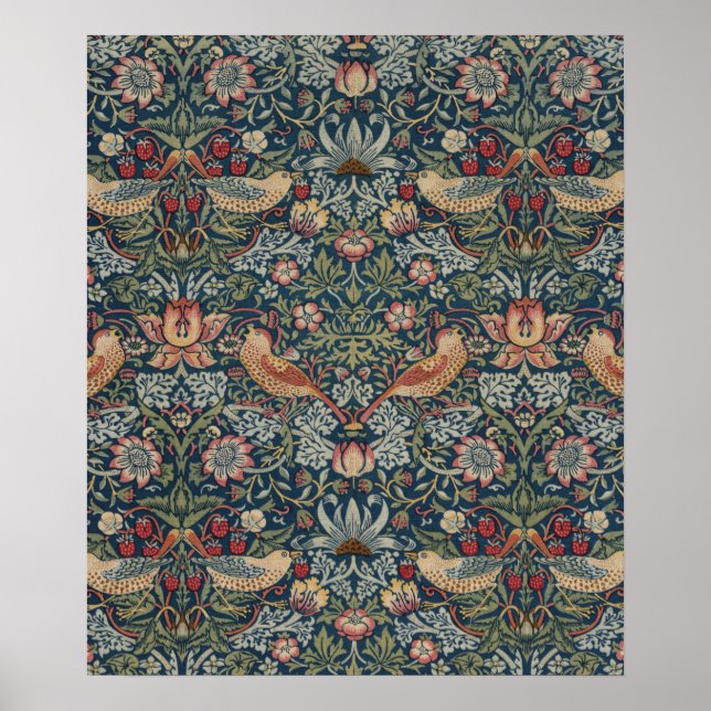 Vintag William Morris Strawberry Thief Poster (Vorne)