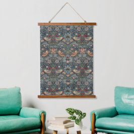 Vintag William Morris Strawberry Thief Wandteppich Mit Holzrahmen