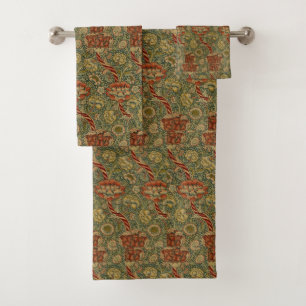 Vintag William Morris Wandle Badhandtuch Set