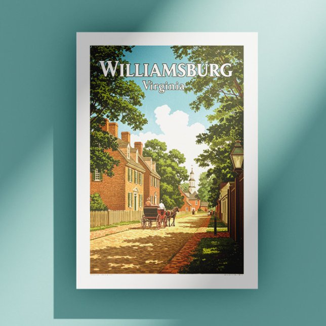 Vintag Williamsburg Virginia Postkarte (Von Creator hochgeladen)