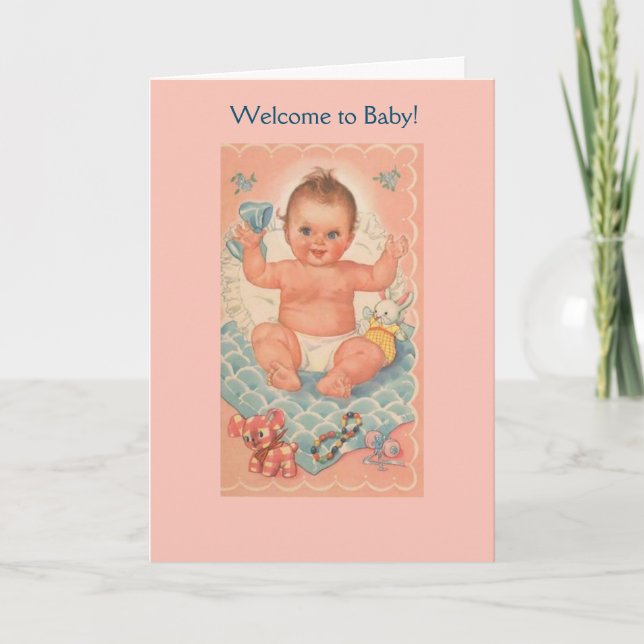 Vintag - Willkommen im Baby, Karte (Vorderseite)