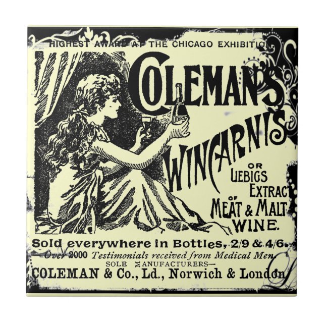 Vintag Wincarnis Tonic Ad Fliese (Vorderseite)