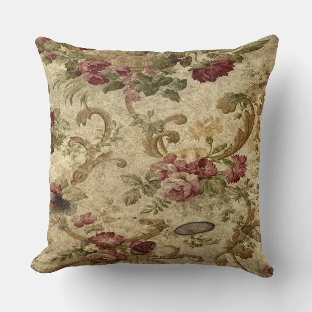 Vintag Wine Shabby Chic Rose Kissen (Vorderseite)
