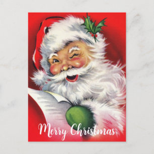 Vintag Winking Santa Claus Custom Holiday Feiertagspostkarte