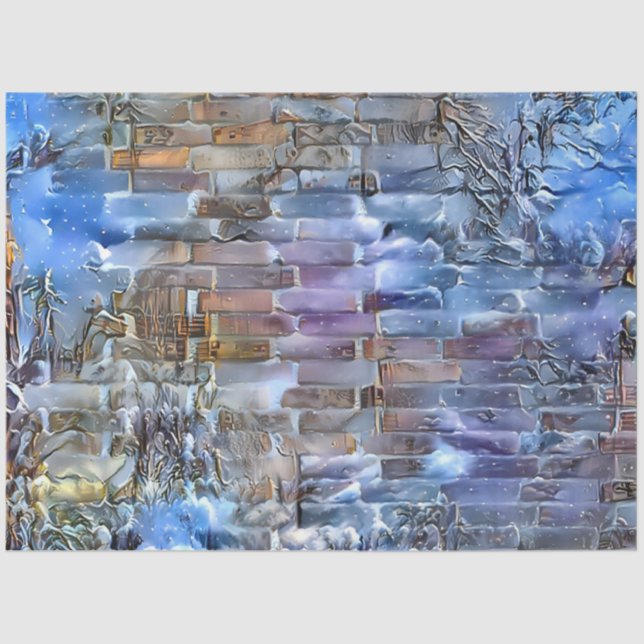 Vintag Winter Moderne Kunstsammlung Seidenpapier (Vorderseite)