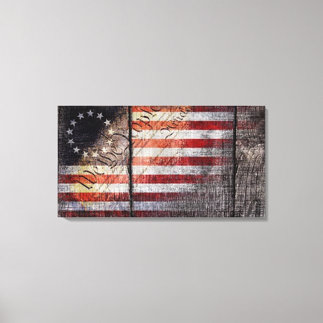 Vintag wir die Leute Betsy Ross Flag Leinwanddruck (Vorderseite)