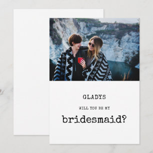 Vintag Wirst du meine Bridesmaid-Fotokarte sein? Einladung