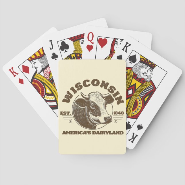 Vintag Wisconsin Spielkarten (Rückseite)