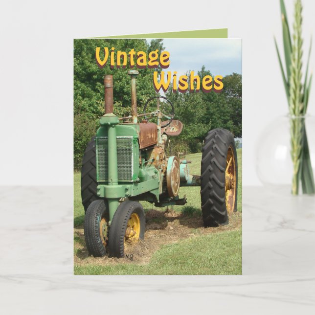 Vintag, WishesTractor-fertigen Sie jede mögliche Karte (Vorderseite)