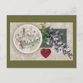 Vintag Wisteria Valentine Feiertagspostkarte