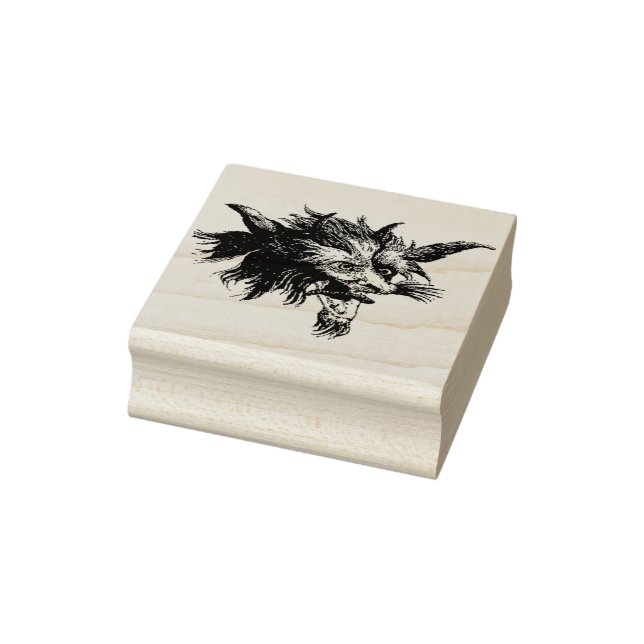 Vintag Woodcut Werewolf Head Gummistempel (Stempel)