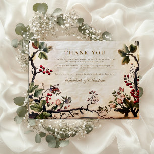 Vintag Woodland Berry Wedding Dankeskarte