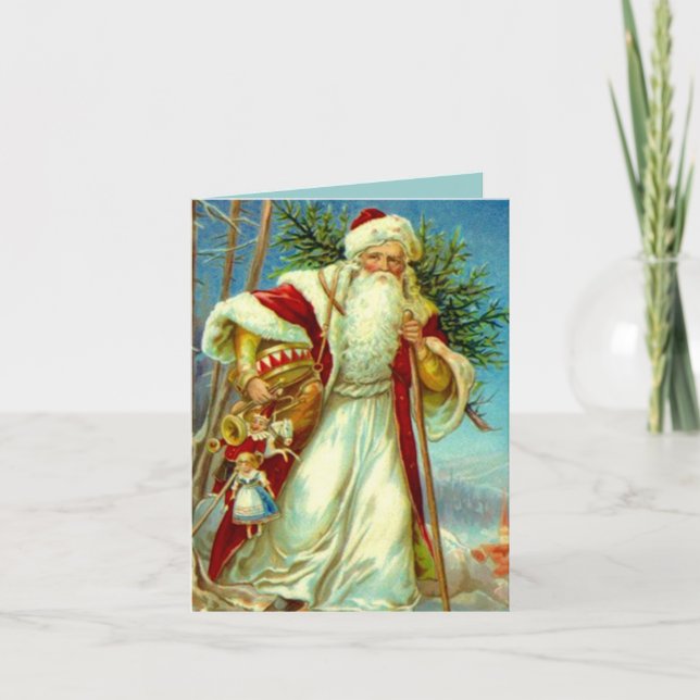 Vintag Woodland Weihnachtskarte Feiertagskarte (Vorderseite)