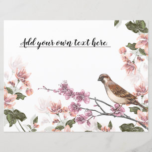 Vintag Woodpecker Blume Journal-Scrapbook