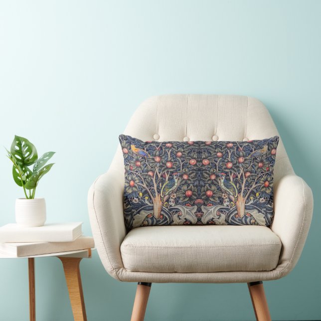 Vintag Woodpecker Tapestes Floral William Morris Lendenkissen (Stuhl )