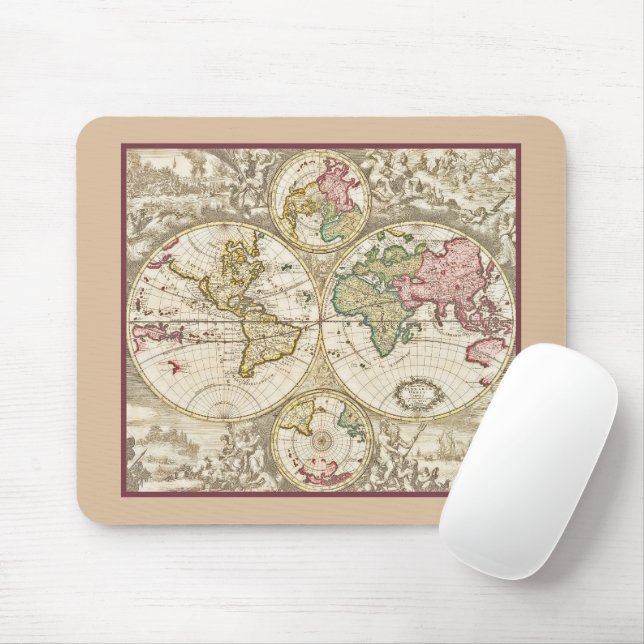 VINTAG WORLD MAP Mousepad (Mit Mouse)