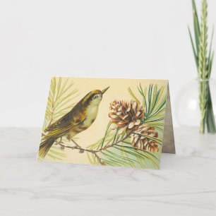 Vintag Wren Birthday Card Karte