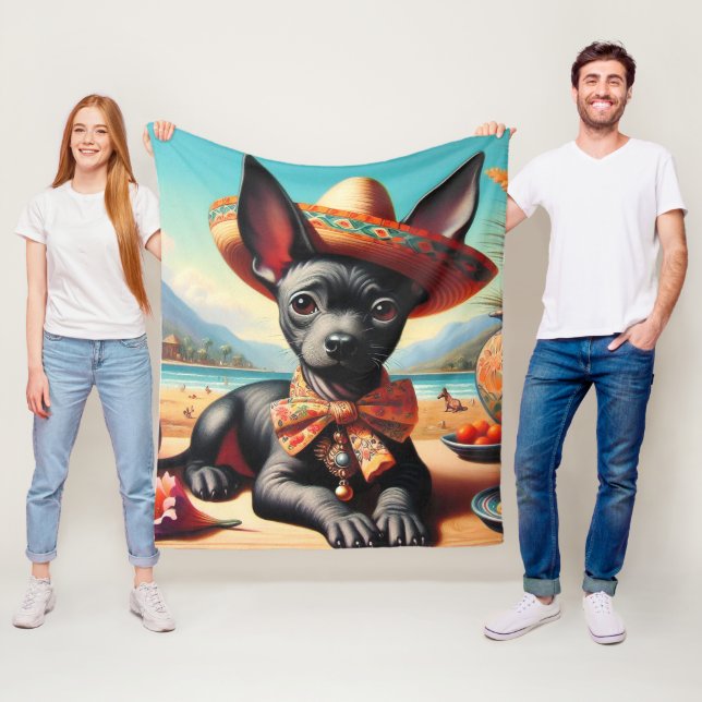 Vintag Xoloitzcuintle Fleecedecke (Beispiel)