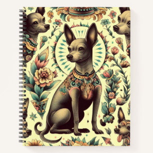 Vintag Xoloitzcuintle Seamless Notizbuch