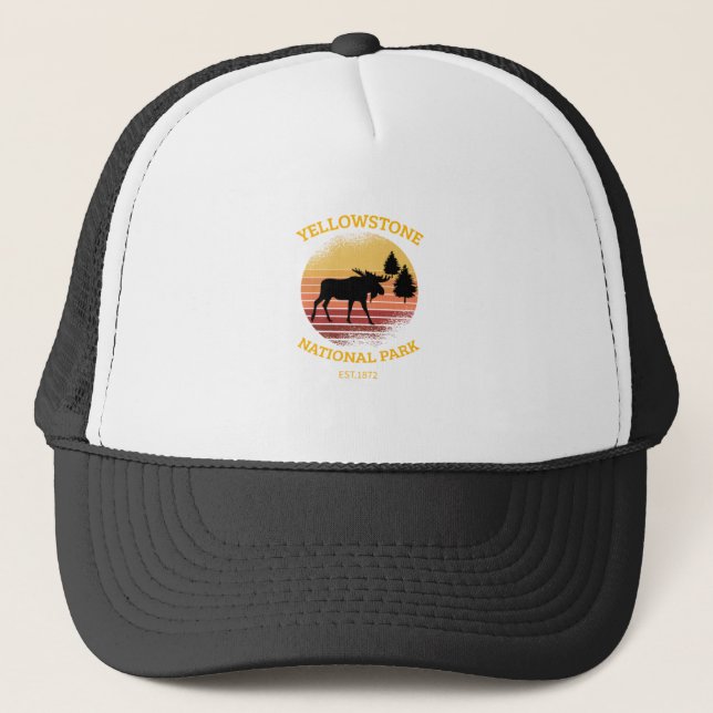 Vintag Yellowstone Mooses Truckerkappe (Vorderseite)