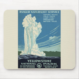 Vintag Yellowstone Park Poster Mousepad