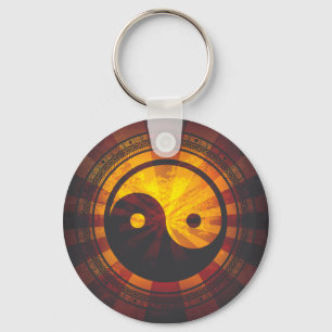 Vintag Yin Yang Symbol Print Schlüsselanhänger