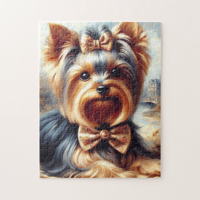 Vintag Yorkshire Terrier Painting (Vertikal)