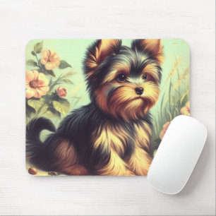 Vintag Yorkshire Terrier Painting Mousepad