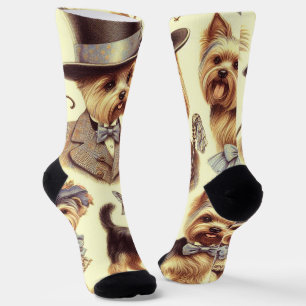 Vintag Yorkshire Terrier Seamless Socken