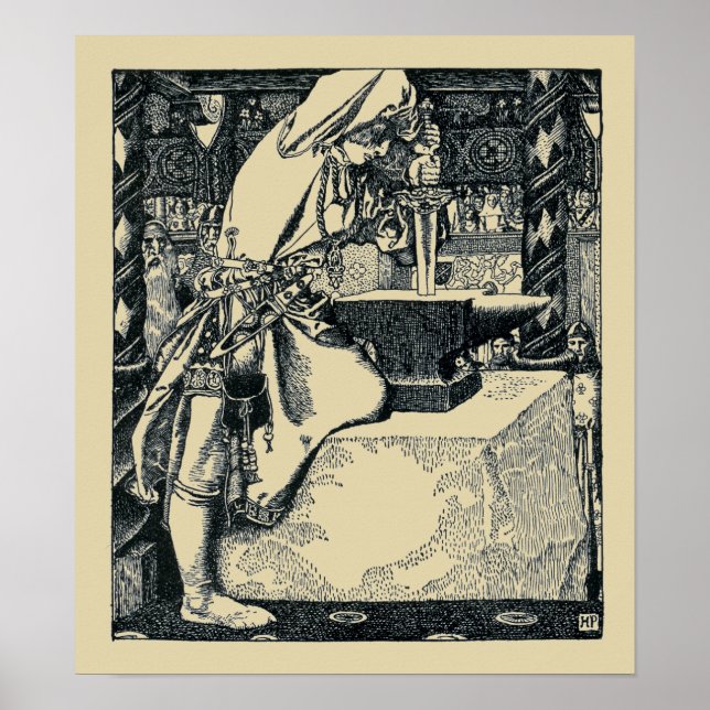 Vintag Young King Arthur von Howard Pyle Poster (Vorne)
