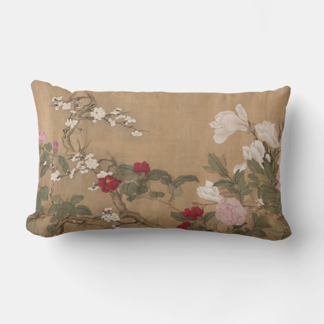 Vintag Yun Shouping florale Art Throw Kissen (Vorderseite)