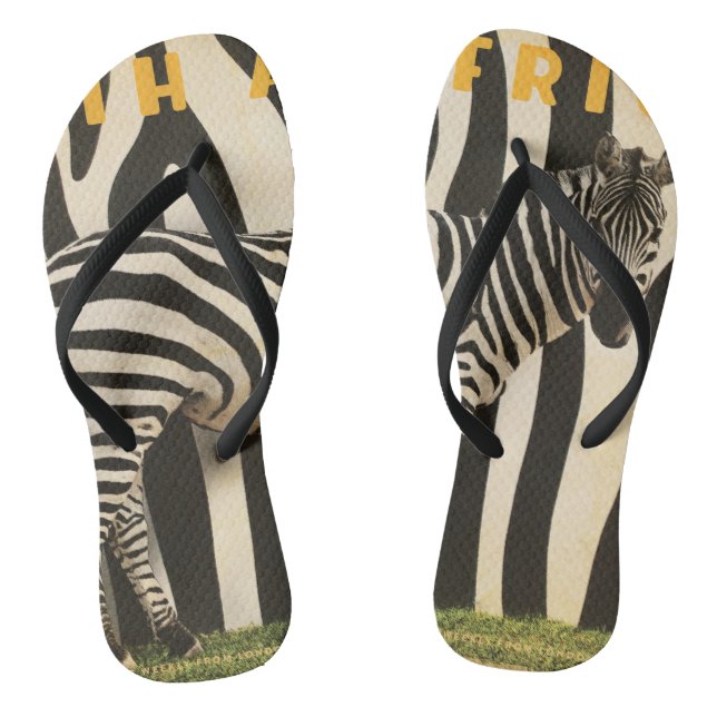 Vintag Zebra Thongs Flip Flops (Fußbett)