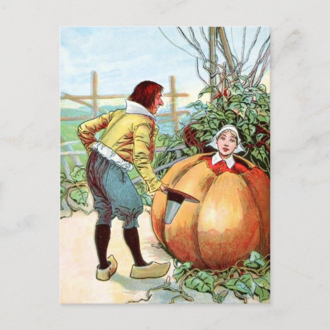 Vintag Zeichnend: Peter Pumpkin Eater Postkarte (Vorderseite)