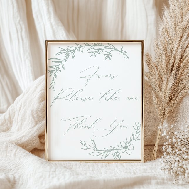 Vintag zeitlose Blumengrün-Baby-Dusche Favoriten Poster (Von Creator hochgeladen)