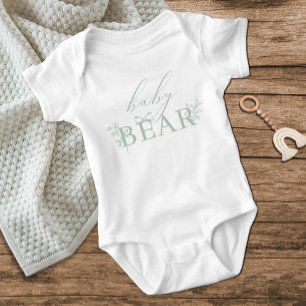 Vintag zeitlose Blumengrün-Babybär Baby Strampler