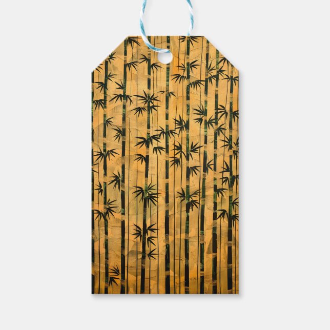 Vintag Zen Forest Bamboo Geschenkanhänger (Vorderseite)