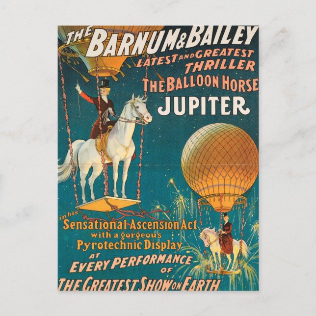 Vintag: Zirkus Barnum & Bailey - Postkarte (Vorderseite)