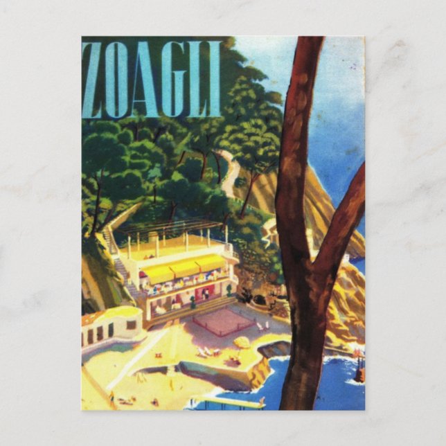 Vintag Zoagli Genova Italien Tourismus Postkarte (Vorderseite)