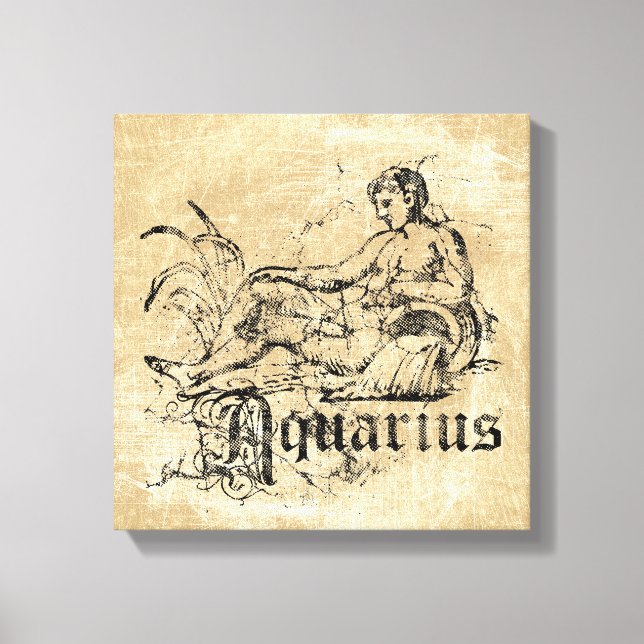 Vintag Zodiac Aquarius Leinwanddruck (Vorderseite)