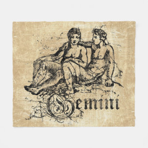 Vintag Zodiac Gemini Fleecedecke