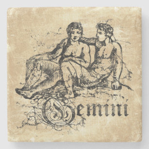 Vintag Zodiac Gemini Steinuntersetzer