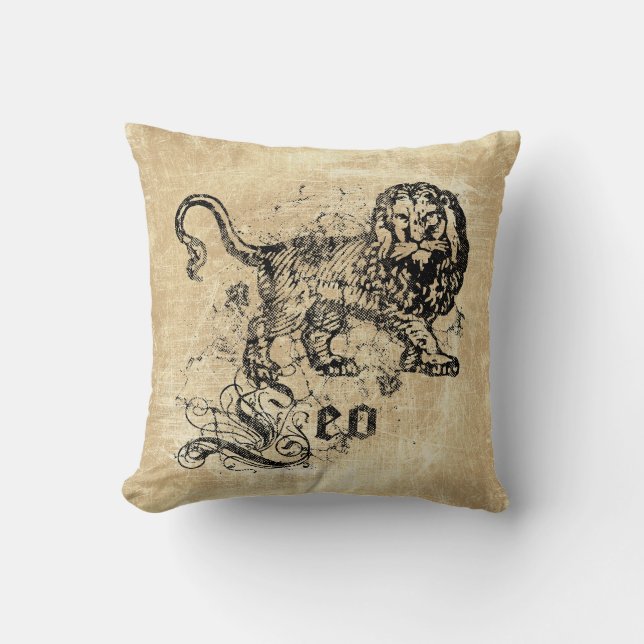 Vintag Zodiac Leo Kissen (Vorderseite)