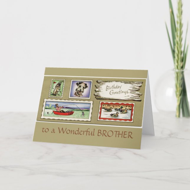 Vintag zu einem wunderbaren Geburtstag Karte (Vorderseite)