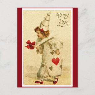 Vintag zu meiner Liebe Valentinclown Feiertagspostkarte