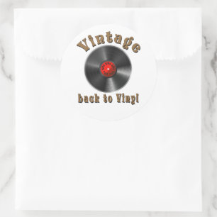 Vintag - Zurück zu Vinyl ist der Rekord zurück Runder Aufkleber
