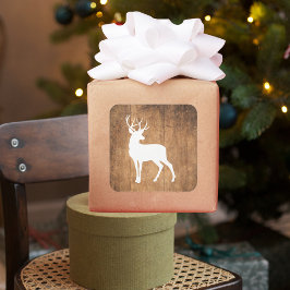 Vintaga Beauty Wood & Deer Quadratischer Aufkleber