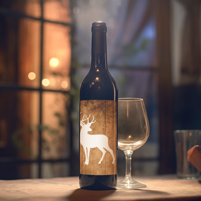 Vintaga Beauty Wood & Deer Weinetikett (Von Creator hochgeladen)