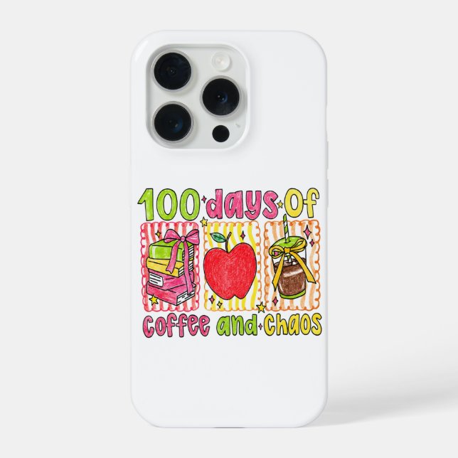 Vintage 100 Schultage Regenbogenstift  iPhone 15 Pro Hülle (Rückseite)