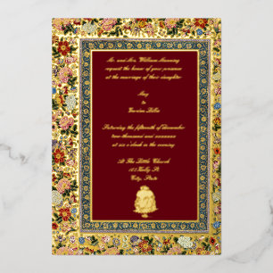 Vintage 1618 Hochzeit der indischen Bläserei Folieneinladung