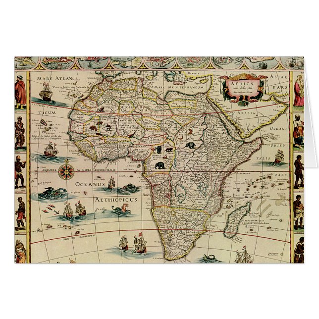 Vintage 1660's Afrika-Karte durch Willem Janszoon (Vorderseite (Horizontal))